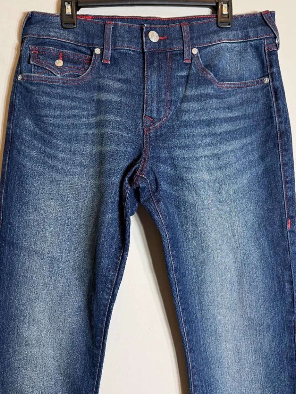 True Religion Ricky Flap Relaxed Straight Denim Jeans Men's 31 Medium Wash NWT